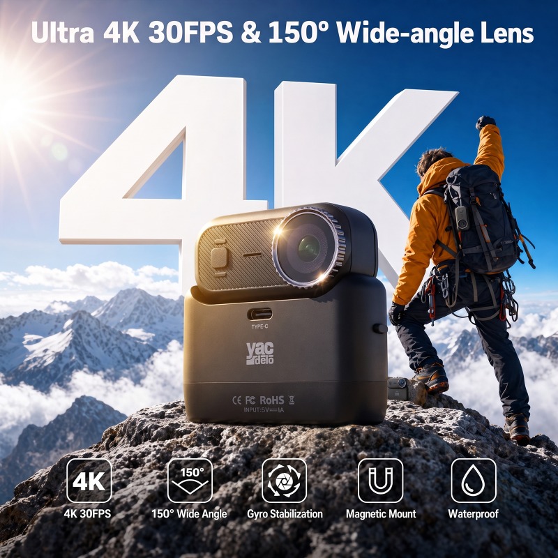 Car Accessories Online - Câmera APEX Action 4K Mini POV