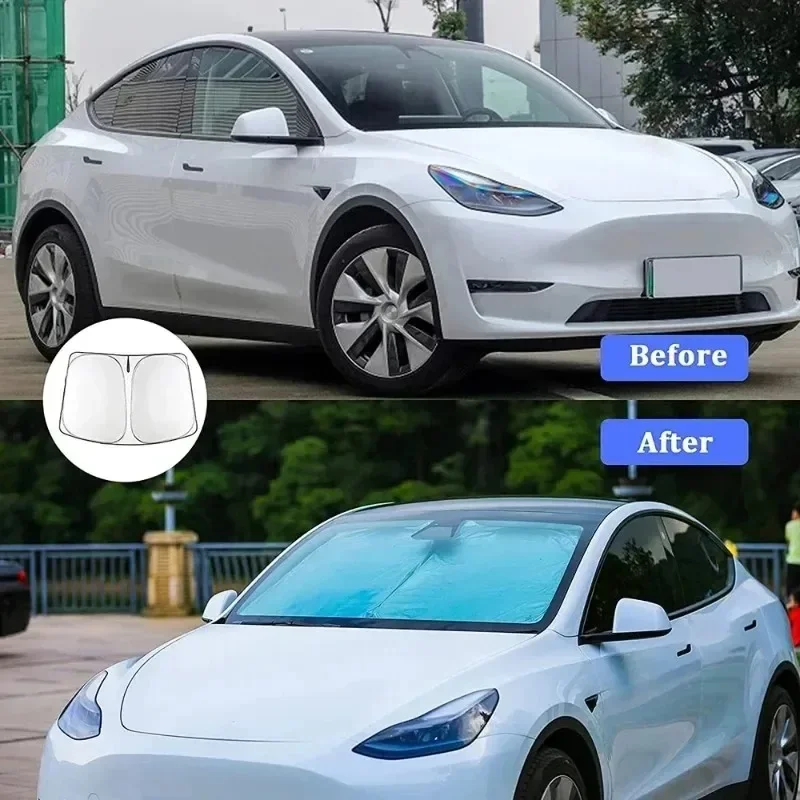 Para Tesla Model Y Juniper: Co - Windshield Sun Shade avaliação e preço